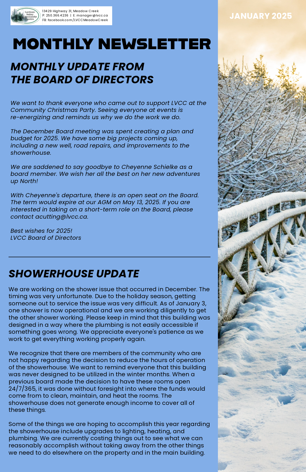 January 2025 Newsletter